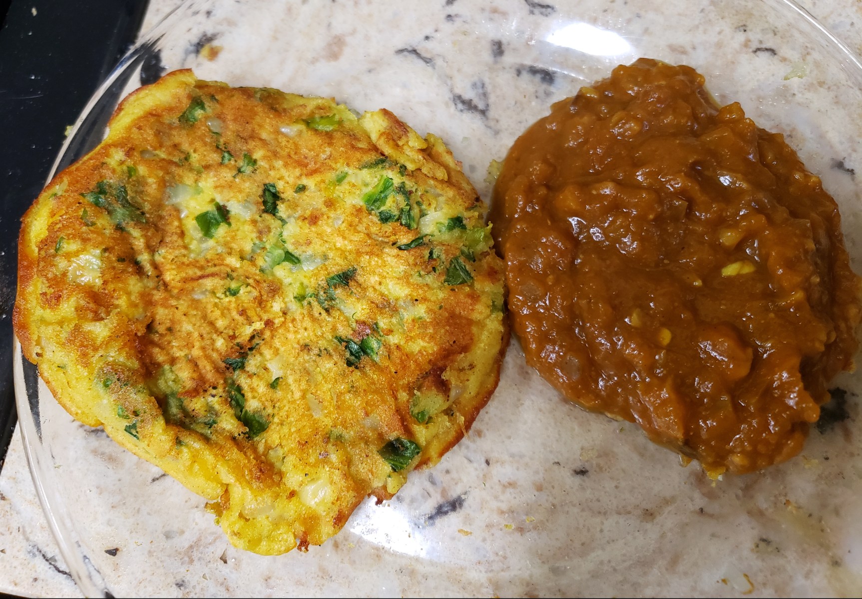 Roti pancakes and curry.