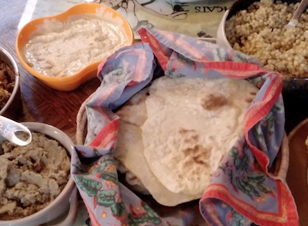 Hummus and homemade flatbread